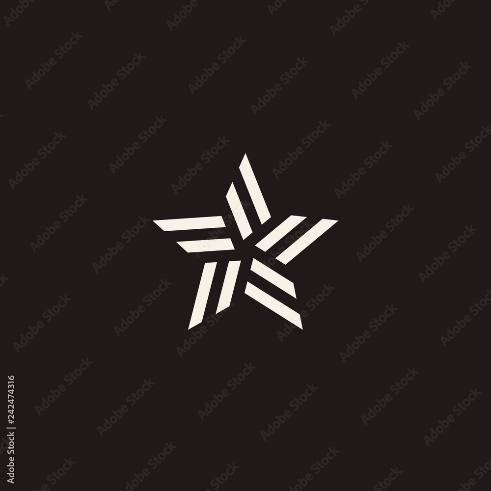 Canvas Prints stylized linear shape star logo design template