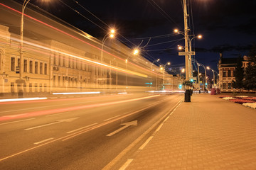 Plakat Street, roadway of the night city