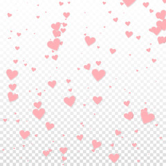 Pink heart love confettis. Valentine's day falling