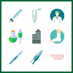 9 medical icon. Vector illustration medical set. drepper and hospital icons for medical works