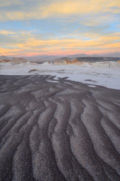 Moonscape of the Campo de Piedra Pomez in the sunset, Departamento Antofagasta de la Sierra, Catamarca, Argentina, South America