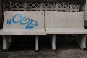 sign on bench