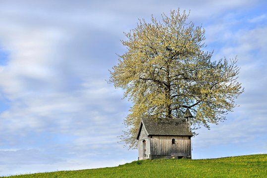 Kupfererkapelle in spring, Gallzein, Tyrol, Austria, Europe