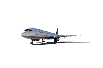 Commercial air plane on a white background .