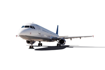 Commercial air plane on a white background .
