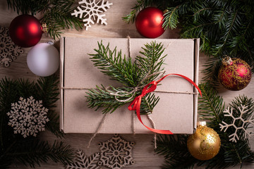 Fototapeta na wymiar Background with gift box. Christmas gifts