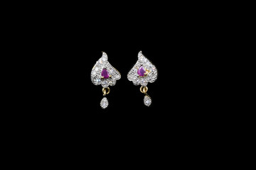 American diamond silver jewelry pair of earrings for woman fashion 