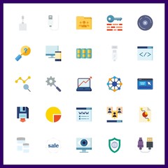 25 data icon. Vector illustration data set. marketing and shared folder icons for data works