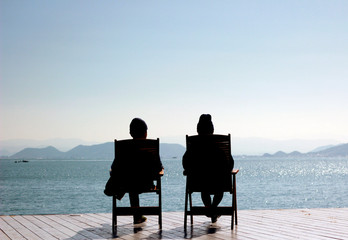 young couple on the beach