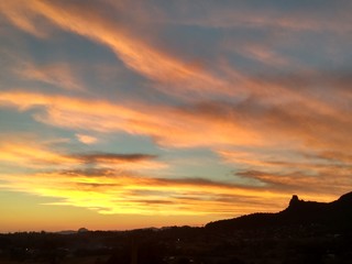 sunset in the mountains