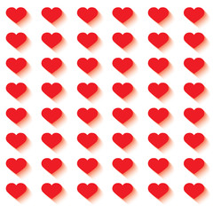 red hearts background, Happy Valentine's Day- vector illustration