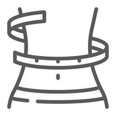 Weight loss line icon, fitness and body, waistline sign, vector graphics, a linear pattern on a white background.
