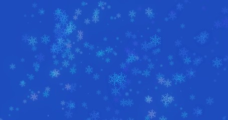 Gentle Christmas Morning Snow, dark blue background - seamless loop