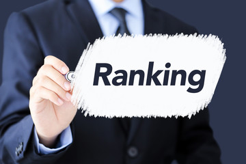 Businessman Writing Ranking Concept Text