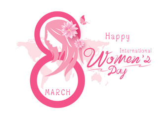 8 March Happy International Women's Day vector illustration