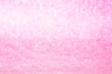 Pink glitter abstract background. Bokeh lights defocused. Backdrop for Valentine's day.
