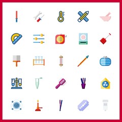 25 tool icon. Vector illustration tool set. test tube and pencils icons for tool works