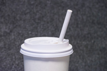 paper glass with a paper straw