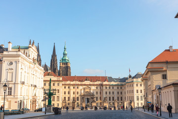Fototapeta na wymiar The Ceremonial Entrance to the Prague Castle.