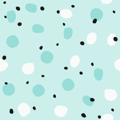 Fototapeta na wymiar Simple seamless pattern with repeating round spots drawn by hand. Sketch, watercolor, paint.