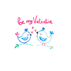 Greeting card for Happy Valentine's Day.For  banners,wallpapers and craft paper.Vector illustration