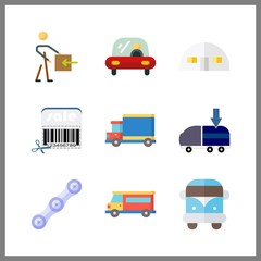 Fototapeta na wymiar 9 logistic icon. Vector illustration logistic set. delivery and van icons for logistic works