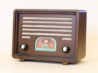 Antique vintage wooden radia