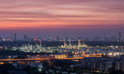 Fototapeta na wymiar Refinery backdrop City