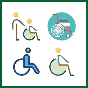 4 handicapped icon. Vector illustration handicapped set. disabled and wheelchair icons for handicapped works