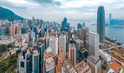 Hong Kong island aerial view