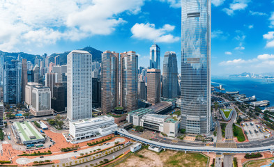 Fototapeta na wymiar Hong Kong island aerial view