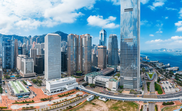 Hong Kong island aerial view