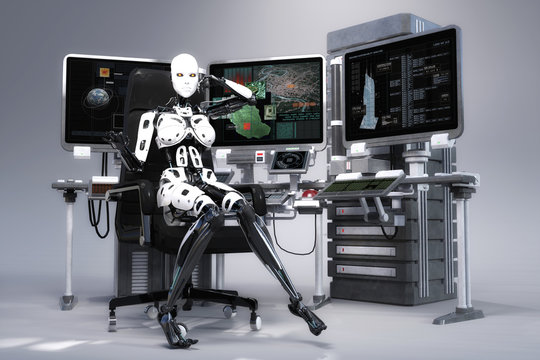 3D Illustration of a female Robot