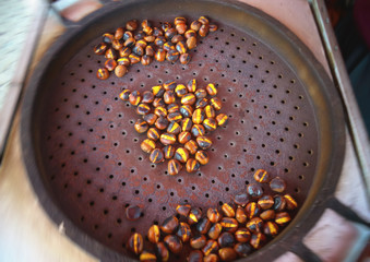 Roasting chestnuts, background, texture