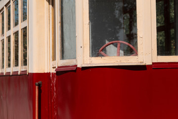 old red tram