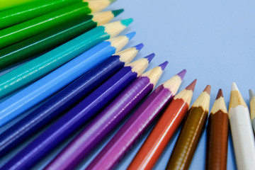 Color Pencil  blue background