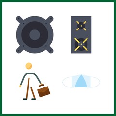 4 professional icon. Vector illustration professional set. medical mask and businessman icons for professional works