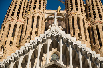 The Facade of the Sagrada Familia, the most iconic landmark in Barcelona
