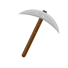 Isolated pixelated pickaxe icon. Vector illustration design
