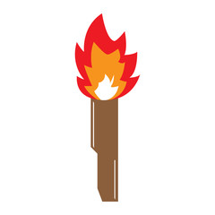 Isolated pixelated torch with fire icon. Vector illustration design