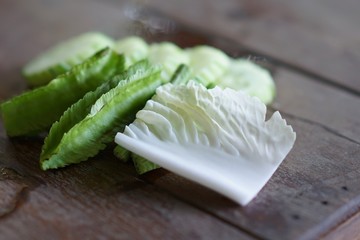 fresh green asparagus on a plate