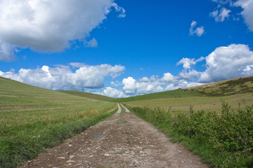 Fototapeta na wymiar The path to Kingston, South Downs, East Sussex, UK