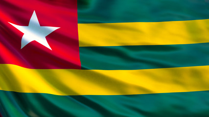 Togo flag. Waving flag of Togo 3d illustration