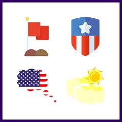4 wind icon. Vector illustration wind set. flag and usa icons for wind works