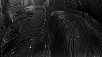 Fototapeta premium 3d render Black abstract palms with glitter