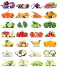 Früchte Obst und Gemüse Sammlung Apfel Kraut Orange Bananen Weintrauben Farben frische...