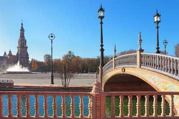Seville, Plaza de Espana (Spain square), Andalusia, Spain