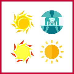 4 ray icon. Vector illustration ray set. sun and x ray icons for ray works