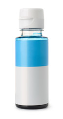 Blue printer ink bottle