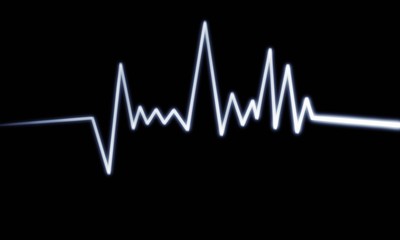 Obraz premium Cardiogram cardiograph oscilloscope screen illustration background - Illustration